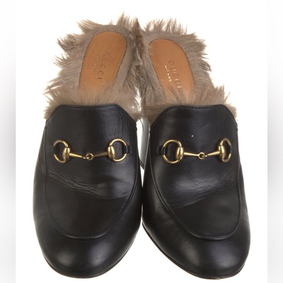 Gucci Fur Trim Mules - Picture 3 of 4